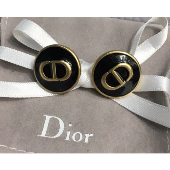 Christian Dior Black CD Signature Stud Earring (CDXX013) - Picture 6 of 6